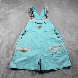 B.U.M. Equipment Overalls Girls Youth Large Blue Shortalls Cotton Utility Pocket